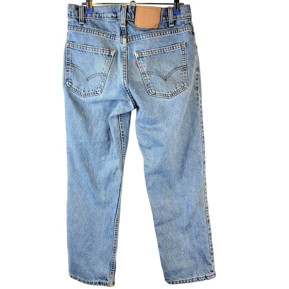 Levi's 30 x 26 Vintage 90s Jeans Cropped Medium Wash Denim Orange Tab Made in US - Picture 7 of 16